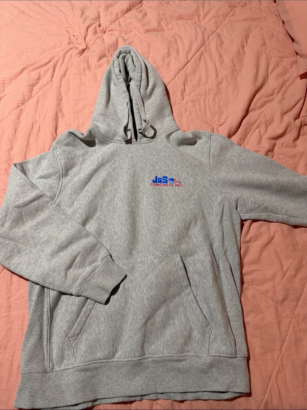 Sport-Tek Gray Crewneck Hoodie with Small Blue & Red Logo